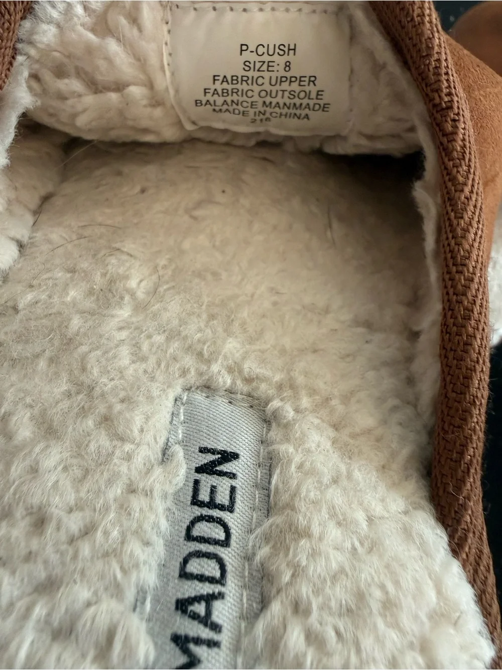 Steve Madden Brown Suede-Look Fleece-Lined Slip-On Slippers